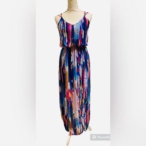 Multi Colored Watercolored Maxi Dress